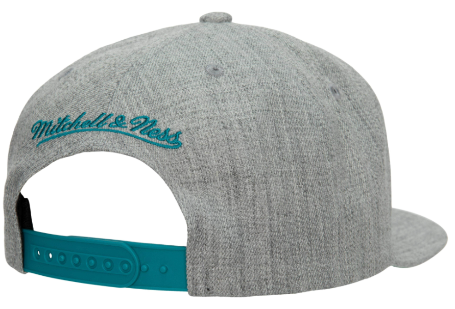 Charlotte Hornets HWC Gray Heathered 2.0 Mitchell & Ness Snapback Hat product image 2, provided for visual reference and