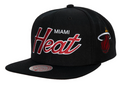Miami Heat Team Script 2.0 Mitchell & Ness Snapback Hat product image 1, provided for visual reference and product detail