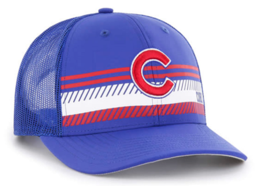 Chicago Cubs '47 Cumberland Trucker Snapback Hat - Royal product image 1, provided for visual reference and product detail