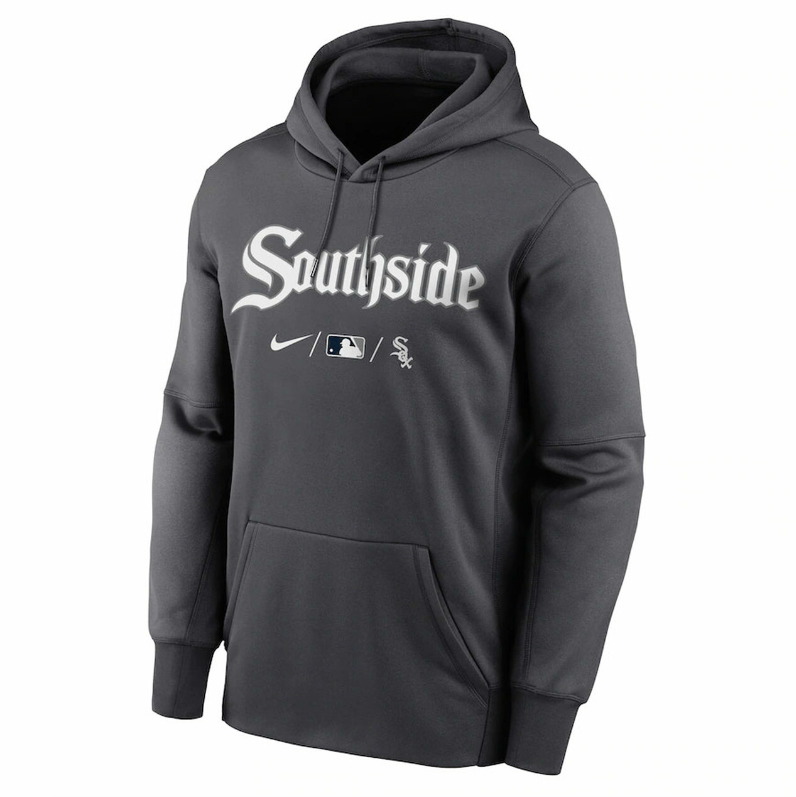 Youth Chicago White Sox Nike Black City Connect Therma Pullover Hoodie product image 1, provided for visual reference and