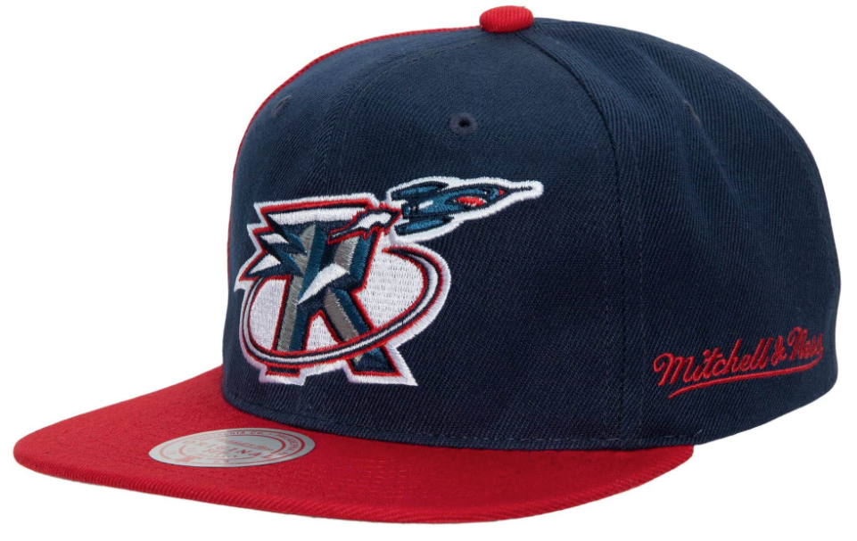Houston Rockets NBA Rear Script Deadstock Mitchell & Ness Snapback Hat product image 1, provided for visual reference and