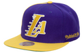 Los Angeles Lakers NBA Rear Script Deadstock Mitchell & Ness Snapback Hat product image 1, provided for visual reference and