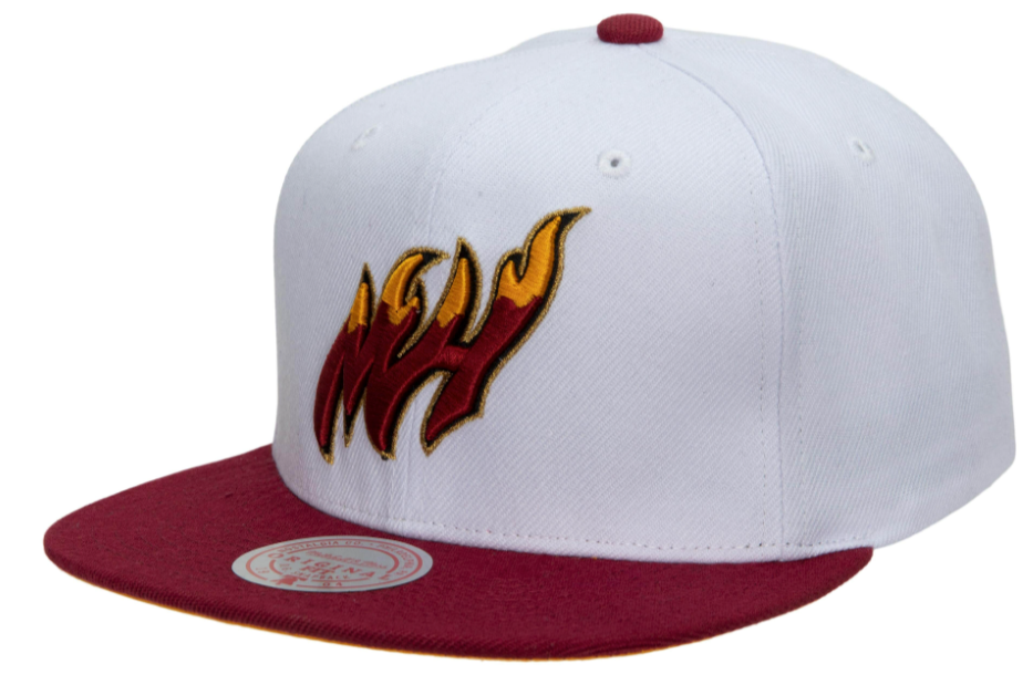 Miami Heat Mitchell & Ness 50th Anniversary HWC Teal/White Snapback Hat for Men product image 1, provided for visual