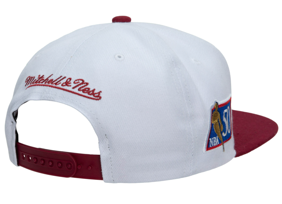 Miami Heat Mitchell & Ness 50th Anniversary HWC Teal/White Snapback Hat for Men product image 2, provided for visual