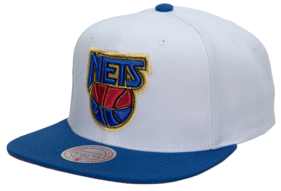 New Jersey Nets Mitchell & Ness 50th Anniversary HWC Blue/White Snapback Hat for Men product image 1, provided for visual