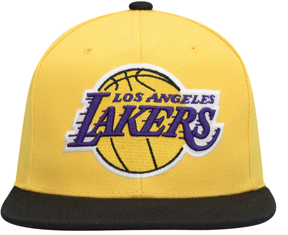 Los Angeles Lakers Mitchell & Ness Gold/Black Hardwood Classics Core Snapback Hat for Men product image 2, provided for