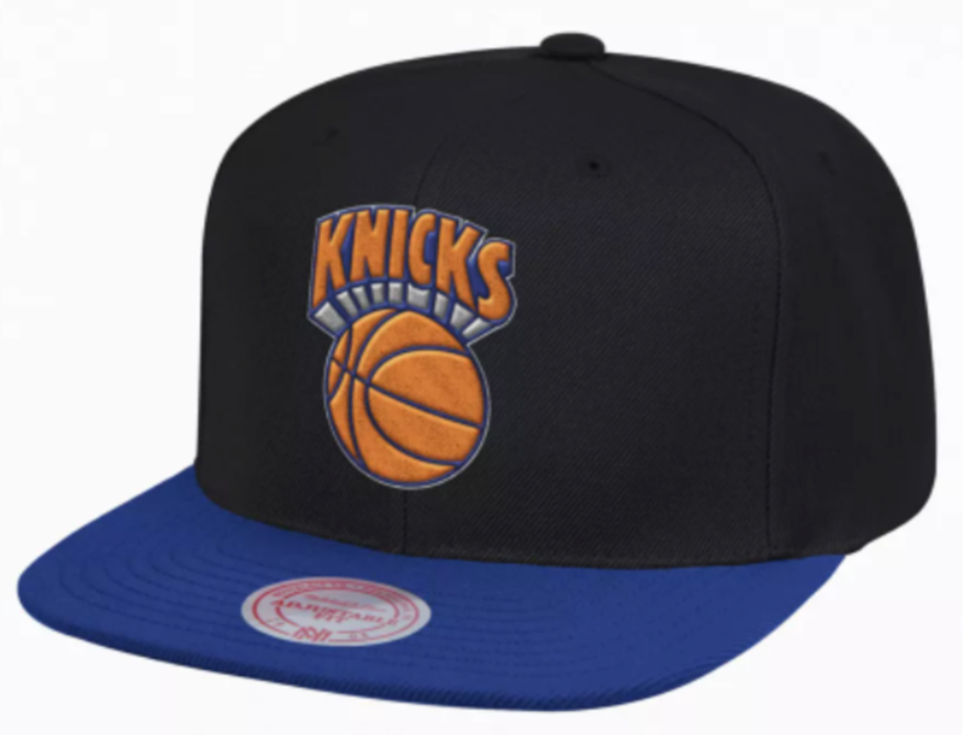 New York Knicks Black/Royal NBA Core Basic HWC Mitchell & Ness Snapback Hat for Men product image 1, provided for visual