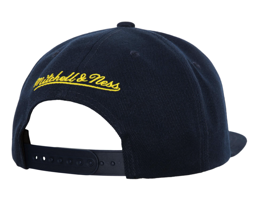 Indiana Pacers NBA Core Basic Navy Mitchell & Ness Snapback Hat for Men product image 2, provided for visual reference and