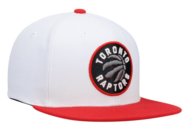 Toronto Raptors NBA Core basic 2 Tone White/Red Mitchell & Ness Snapback Hat for Men product image 3, provided for visual