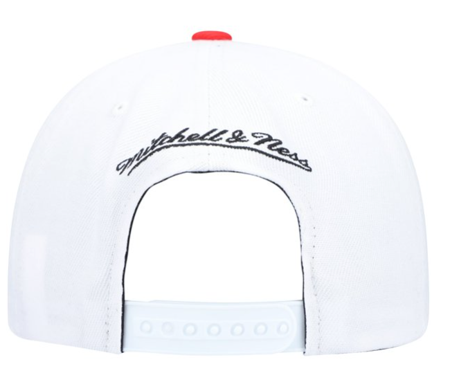 Toronto Raptors NBA Core basic 2 Tone White/Red Mitchell & Ness Snapback Hat for Men product image 4, provided for visual