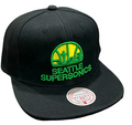 Seattle Supersonics NBA Core Basic Black HWC Mitchell & Ness Snapback Hat for Men product image 1, provided for visual