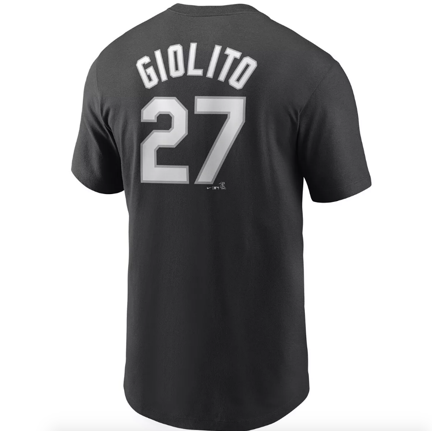Nike Lucas Giolito Chicago White Sox Black Name & Number T-Shirt for Men product image 3, provided for visual reference and