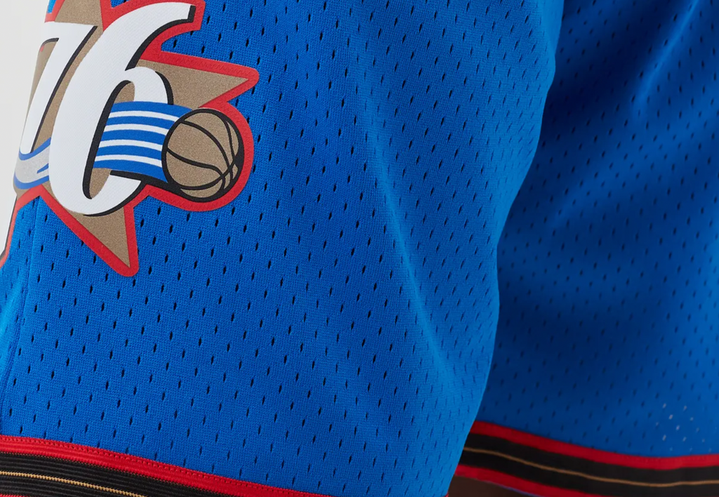 Philadelphia 76ers Mitchell & Ness Hardwood Classics Team Swingman Shorts - Blue for Men product image 3, provided for