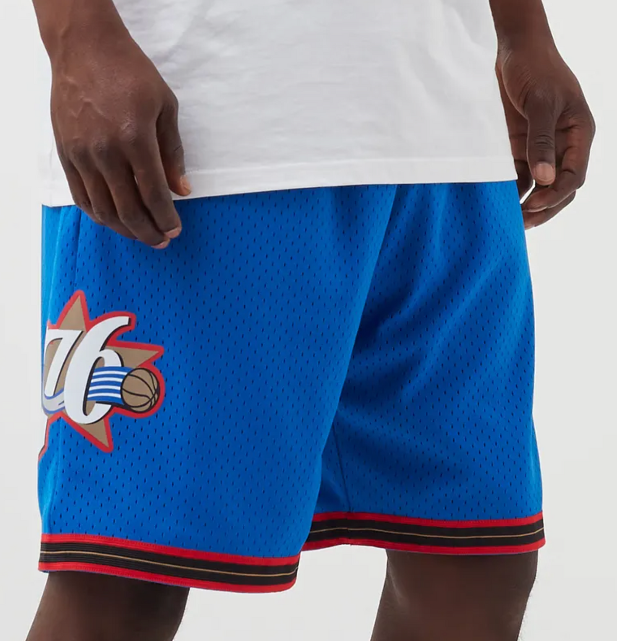 Philadelphia 76ers Mitchell & Ness Hardwood Classics Team Swingman Shorts - Blue for Men product image 2, provided for
