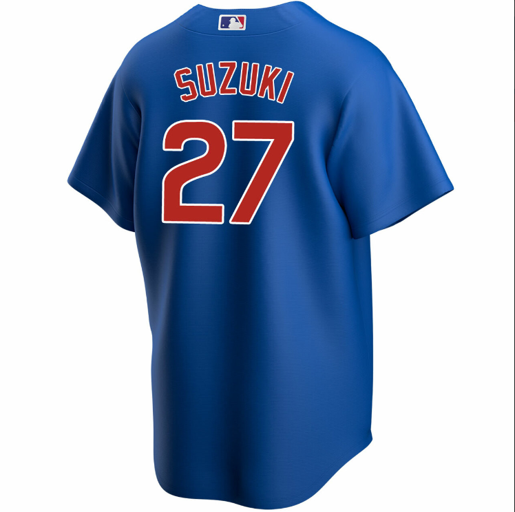 Seiya Suzuki Chicago Cubs NIKE Royal Blue Alternate Replica Jersey for Men product image 3, provided for visual reference