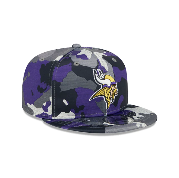 Minnesota Vikings New Era Camo 2022 NFL Training Camp Official 9FIFTY Snapback Adjustable Hat for Men product image 3,
