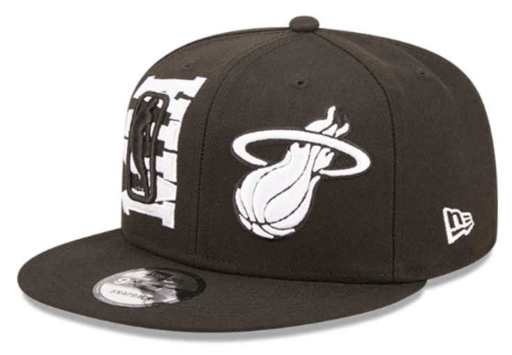 Miami Heat New Era Black 2022 NBA Draft 9FIFTY Snapback Hat product image 1, provided for visual reference and product