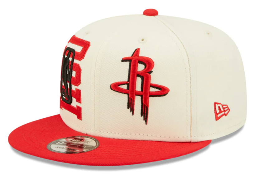 Houston Rockets New Era 2022 NBA Draft 9FIFTY Snapback Adjustable Hat - Cream/Red product image 1, provided for visual
