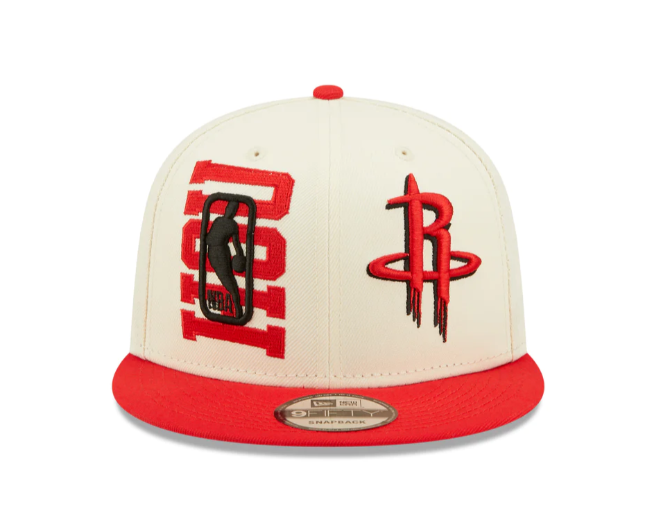Houston Rockets New Era 2022 NBA Draft 9FIFTY Snapback Adjustable Hat - Cream/Red product image 2, provided for visual