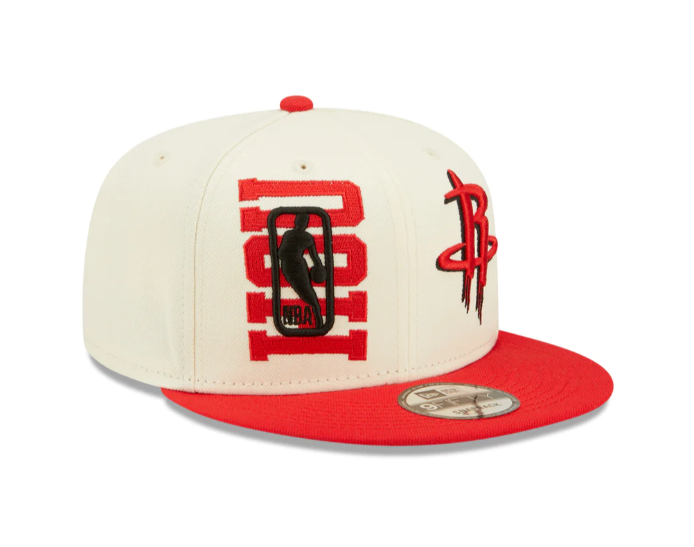 Houston Rockets New Era 2022 NBA Draft 9FIFTY Snapback Adjustable Hat - Cream/Red product image 3, provided for visual