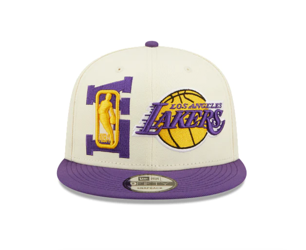 Los Angeles Lakers New Era 2022 NBA Draft 9FIFTY Snapback Adjustable Hat - Cream/Purple product image 2, provided for visual