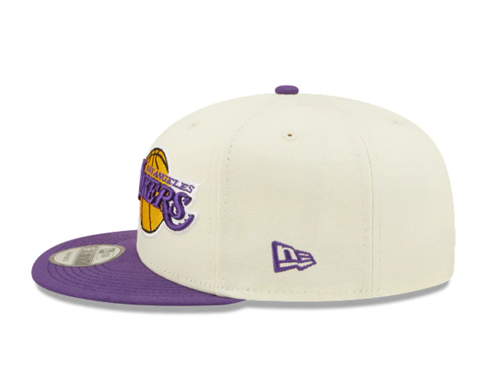 Los Angeles Lakers New Era 2022 NBA Draft 9FIFTY Snapback Adjustable Hat - Cream/Purple product image 4, provided for visual