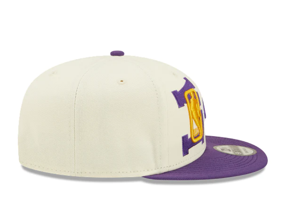 Los Angeles Lakers New Era 2022 NBA Draft 9FIFTY Snapback Adjustable Hat - Cream/Purple product image 5, provided for visual