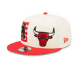 Chicago Bulls New Era 2022 NBA Draft 9FIFTY Snapback Adjustable Hat - Cream/Red product image 1, provided for visual