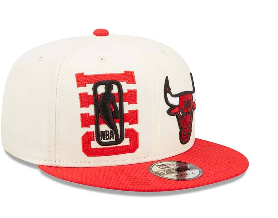 Chicago Bulls New Era 2022 NBA Draft 9FIFTY Snapback Adjustable Hat - Cream/Red product image 3, provided for visual