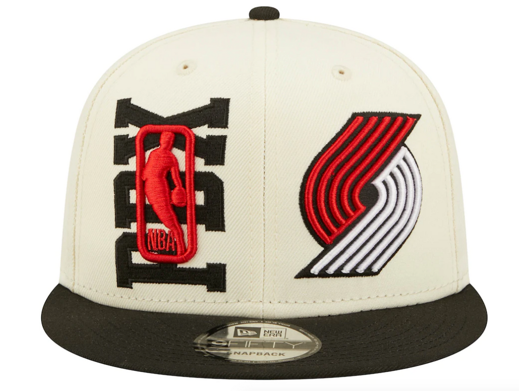 Portland Trail Blazers New Era 2022 NBA Draft 9FIFTY Snapback Adjustable Hat - Cream/Blue product image 2, provided for