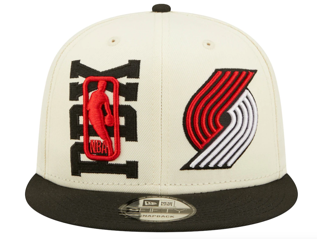 Portland Trail Blazers New Era 2022 NBA Draft 9FIFTY Snapback Adjustable Hat - Cream/Blue product image 2, provided for