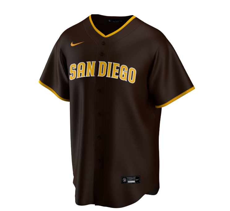 Nike Men Replica San Diego Padres Fernando Tatis Jr. Cool Base Brown Jersey product image 2, provided for visual reference