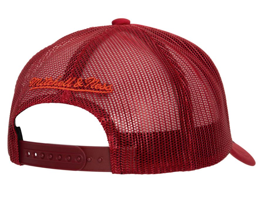 Mens Miami Heat NBA Puff The Magic Trucker HWC Mitchell & Ness Snapback Hat product image 2, provided for visual reference