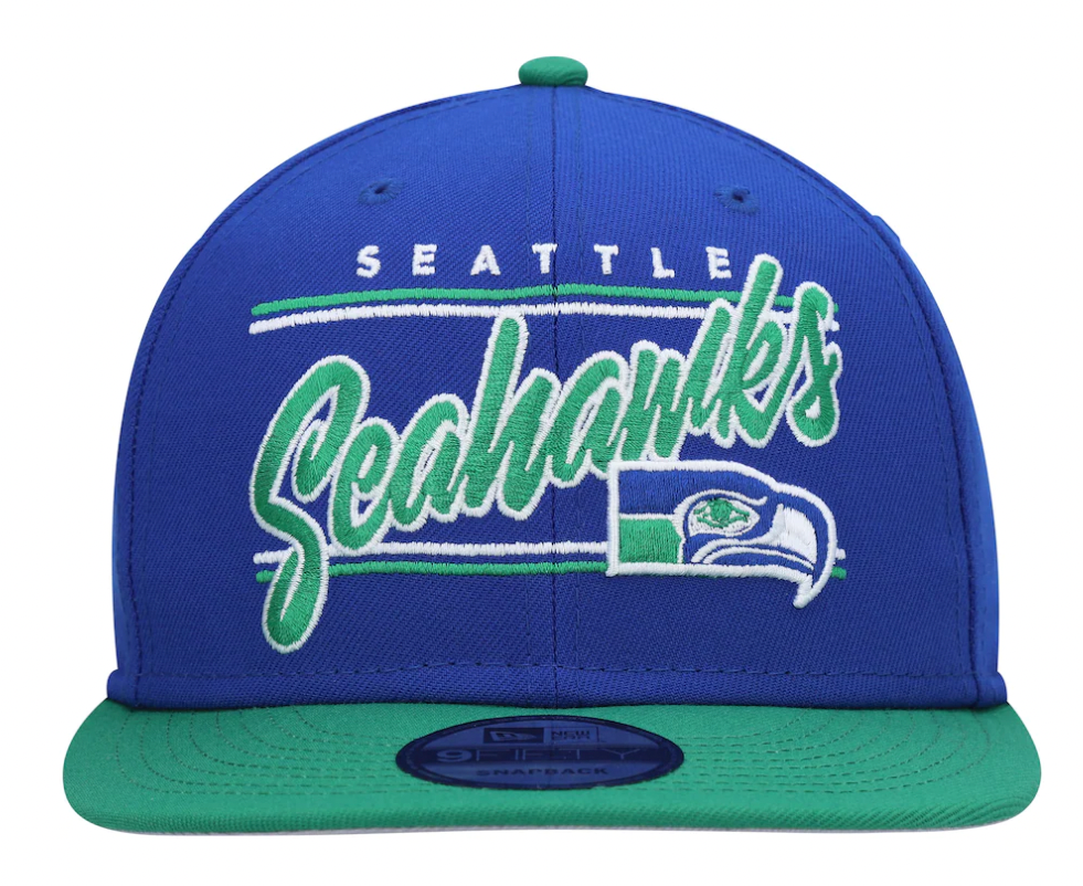 Seattle Seahawks Retro New Era Team Script 2 Tone 9FIFTY Snapback Hat product image 2, provided for visual reference and