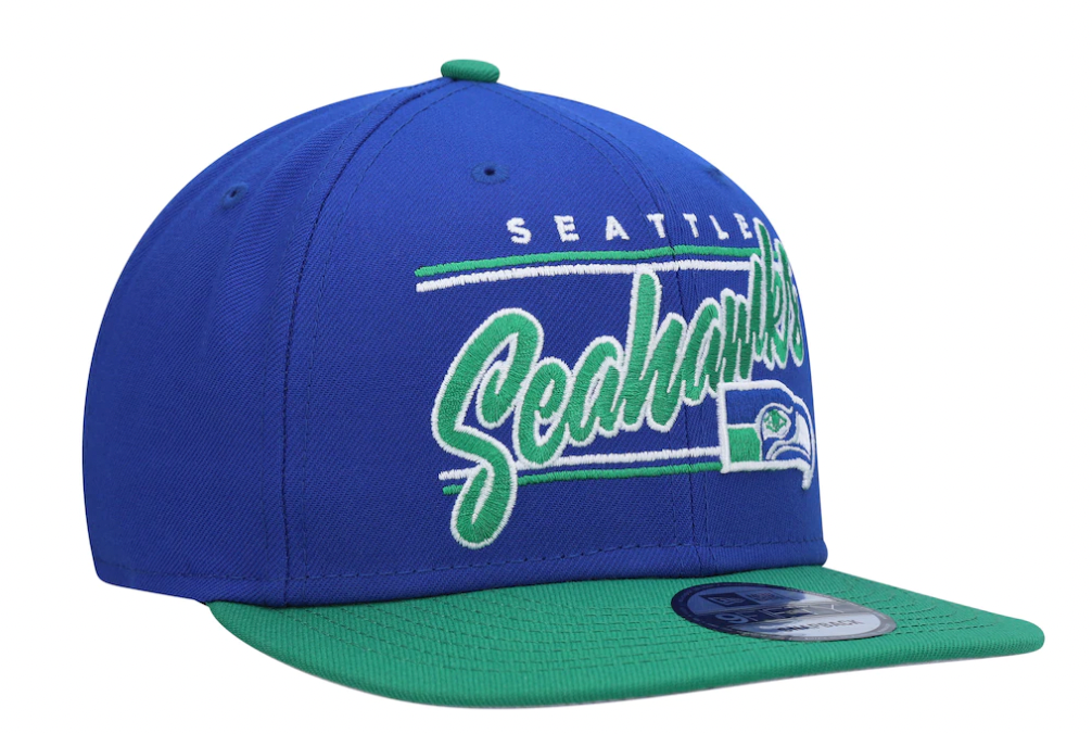 Seattle Seahawks Retro New Era Team Script 2 Tone 9FIFTY Snapback Hat product image 3, provided for visual reference and