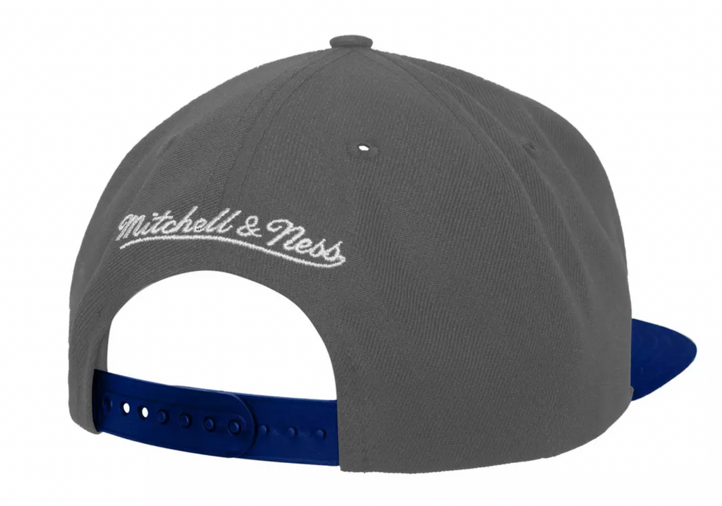 New Jersey Nets Basic Core HWC 2 Tone Gray/Royal Mitchell & Ness Snapback Hat for Men product image 2, provided for visual