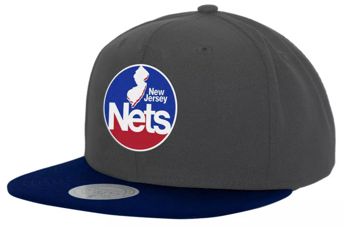 New Jersey Nets Basic Core HWC 2 Tone Gray/Royal Mitchell & Ness Snapback Hat for Men product image 1, provided for visual