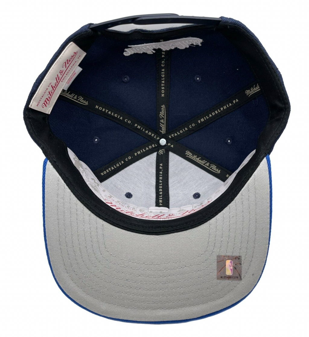 Dallas Mavericks NBA Core Basic Navy 2 Tone Mitchell & Ness Snapback Hat for Men product image 4, provided for visual