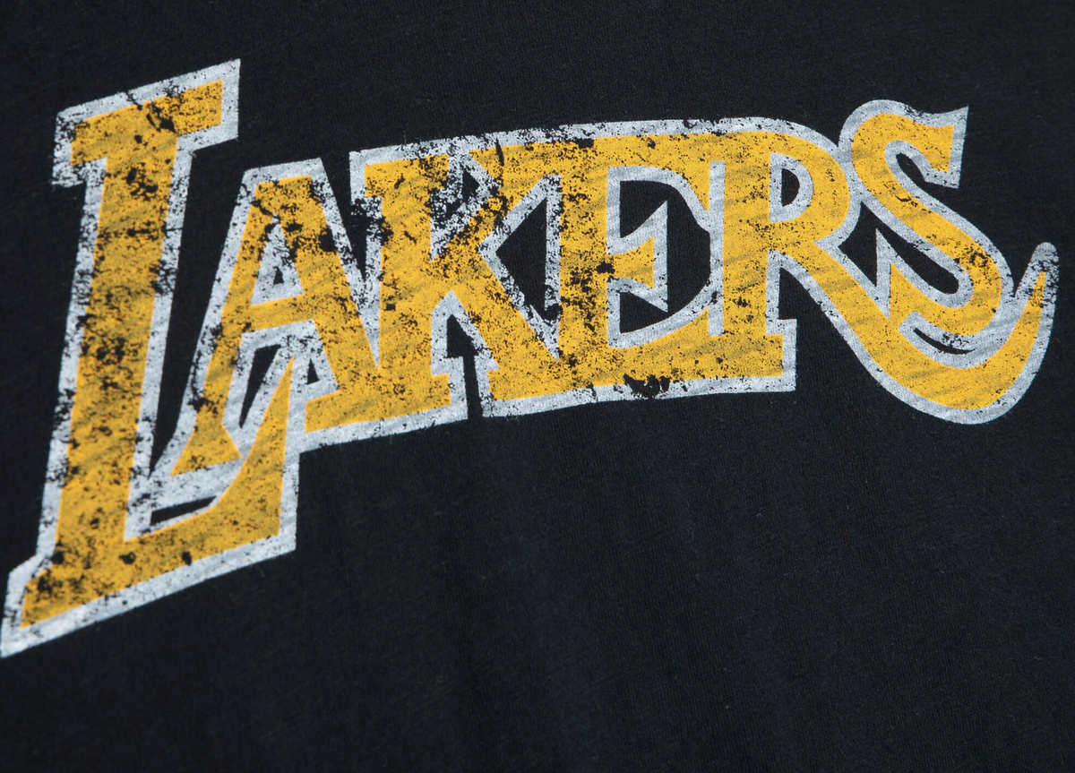 Los Angeles Lakers NBA Legendary Slub Black T-Shirt By Mitchell And Ness for Men product image 2, provided for visual