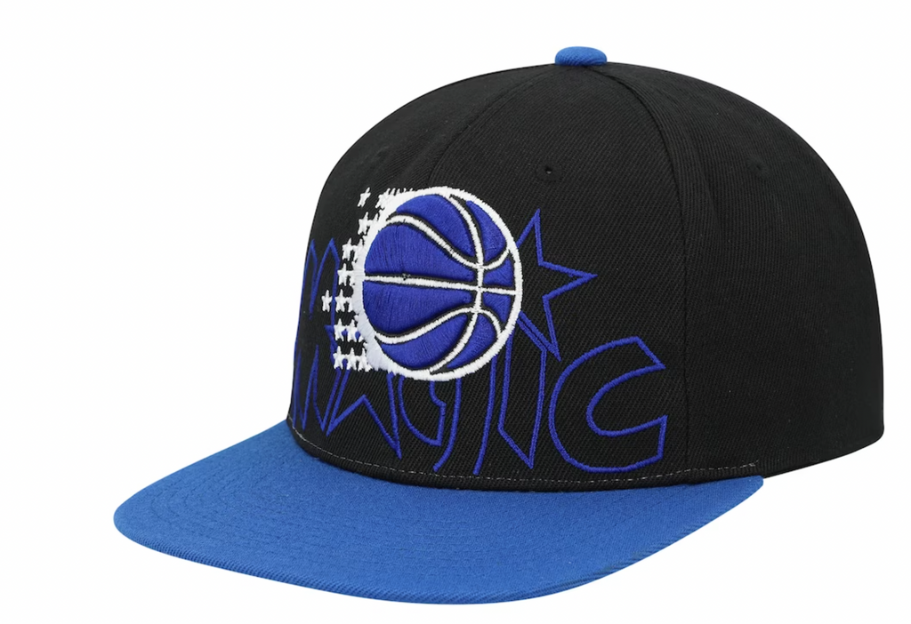 Orlando Magic Mitchell & Ness 2 Tone Black and Royal Low Big Face Hardwood Classics Snapback Hat for Men product image 2,