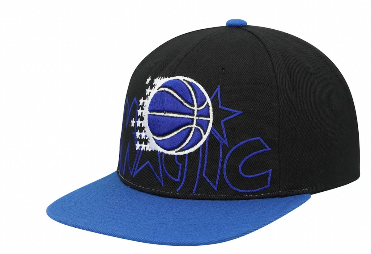 Orlando Magic Mitchell & Ness 2 Tone Black and Royal Low Big Face Hardwood Classics Snapback Hat for Men product image 2,