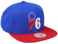 Philadelphia 76ers 2-Tone Blue/Red 2.0 Snapback Hat By Mitchell And Ness product image 1, provided for visual reference and