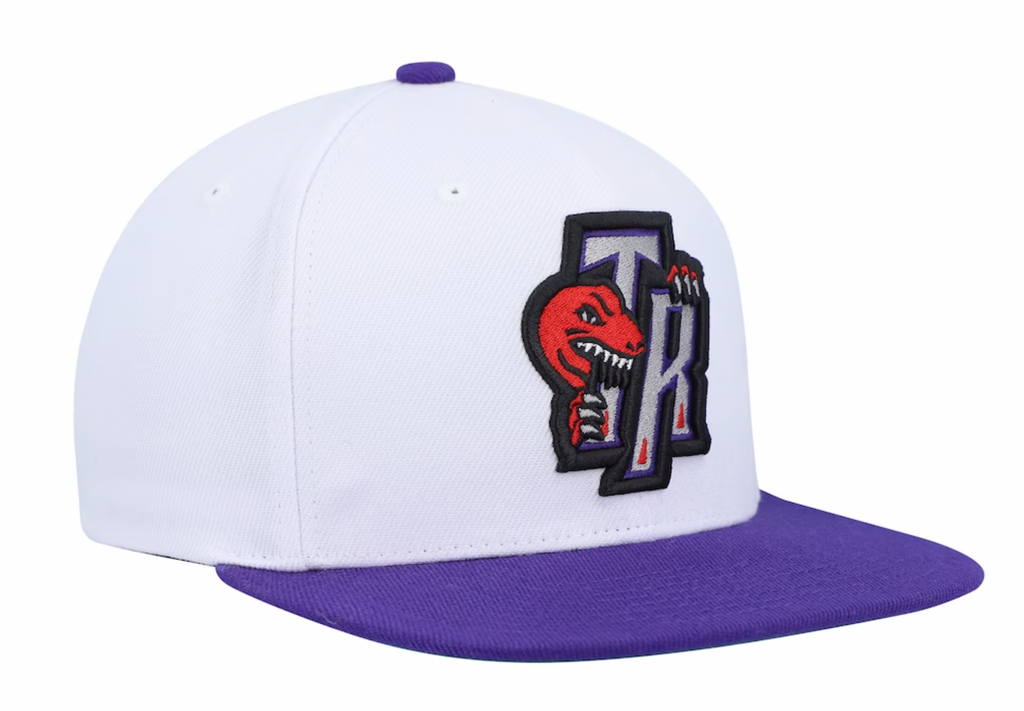 Mitchell & Ness Toronto Raptors HWC White/Purple Adjustable Snapback Hat for Men product image 3, provided for visual