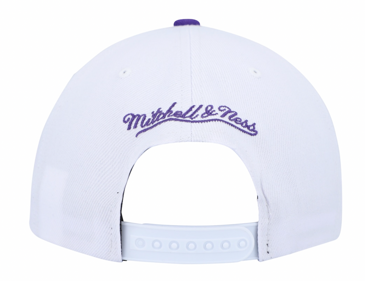 Mitchell & Ness Toronto Raptors HWC White/Purple Adjustable Snapback Hat for Men product image 4, provided for visual