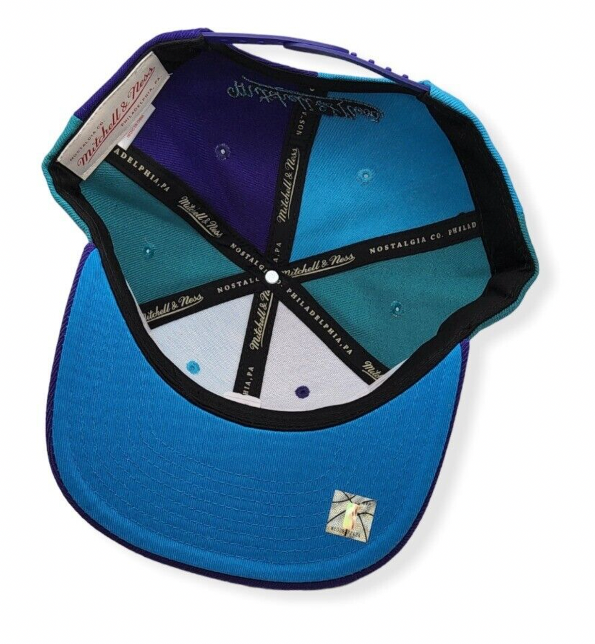 Utah Jazz Mitchell & Ness NBA Pinwheel Snapback Hat for Men product image 5, provided for visual reference and product