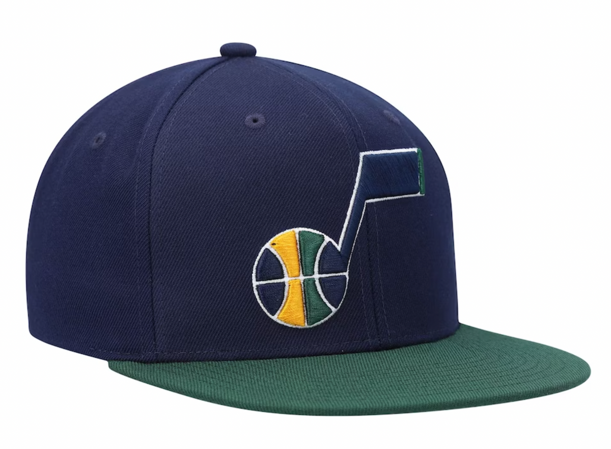 Mens NBA Utah Jazz HWC 2-Tone 2.0 Snapback Hat By Mitchell And Ness product image 3, provided for visual reference and