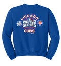 Men’s Chicago Cubs World Series Bound Stitches Crew Royal Blue Neck Fleece product image 1, provided for visual reference