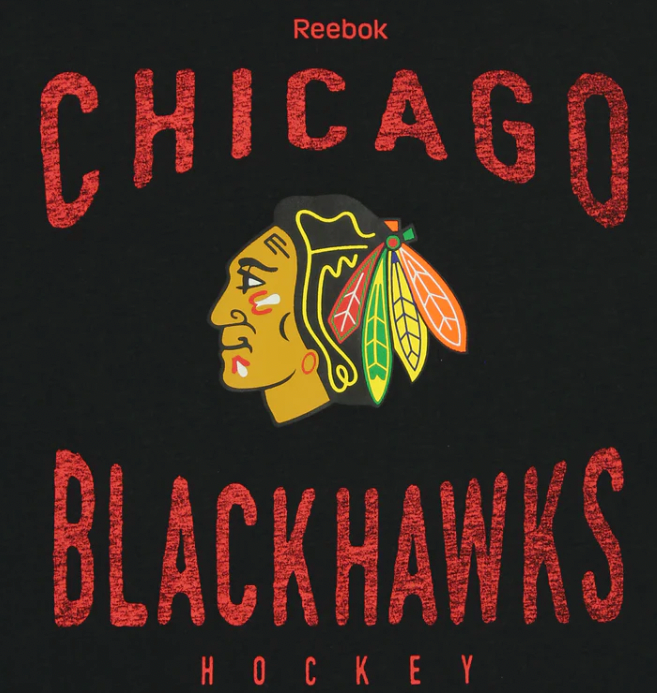 Reebok NHL Youth Chicago Blackhawks Scratched Out Team L/S T-Shirt product image 2, provided for visual reference and