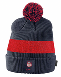 US Hockey Nike Shield Patched Tri-Blend Cuffed Knit Hat with Pom for Men product image 1, provided for visual reference and