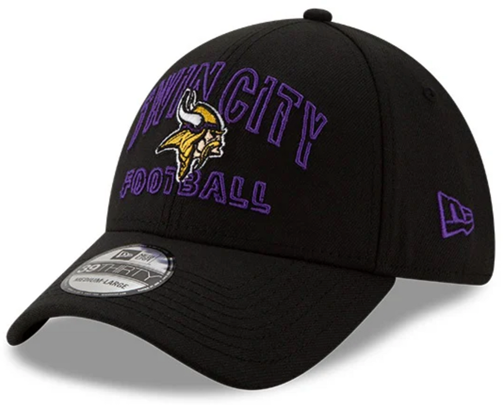Minnesota Vikings New Era 2020 NFL Draft Alternate Black 39THIRTY Flex Hat for Men product image 1, provided for visual